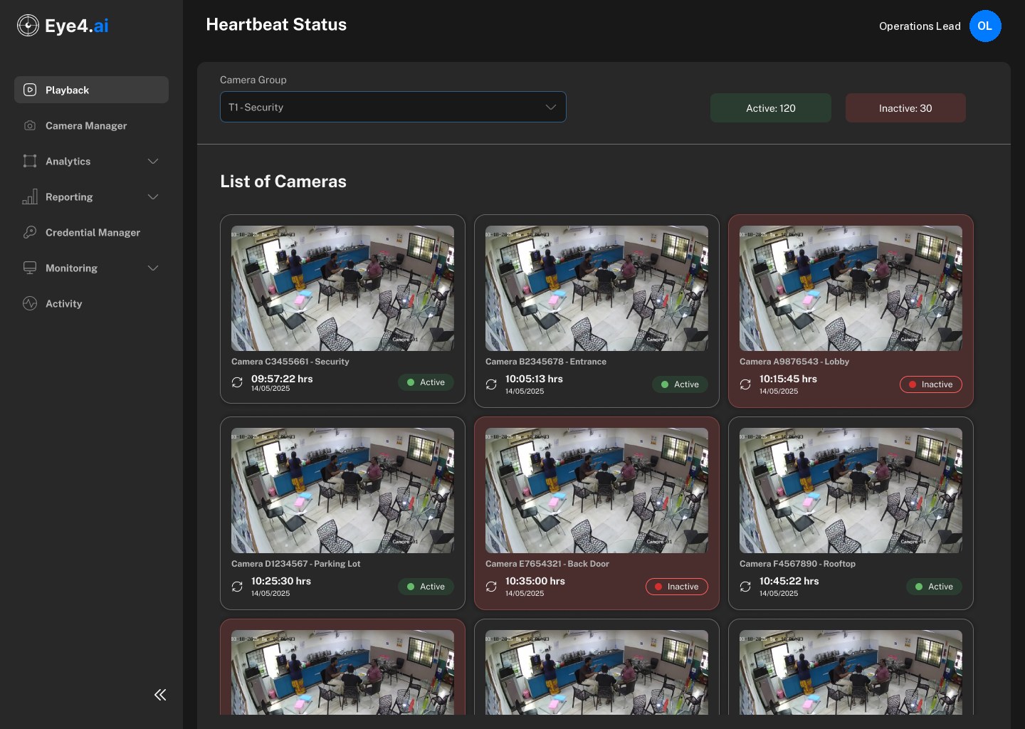 Eye4.ai Heartbeat Status screen